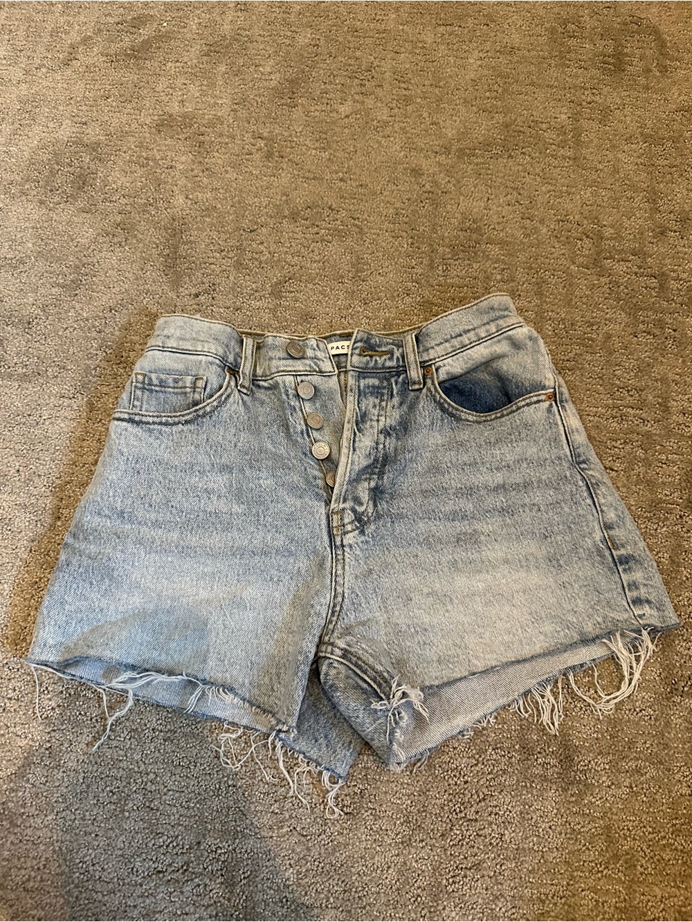 PacSun Light Blue High-Rise Button-Fly Denim Shorts